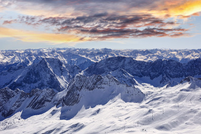 从德国巴伐利亚Zugspitze观看
