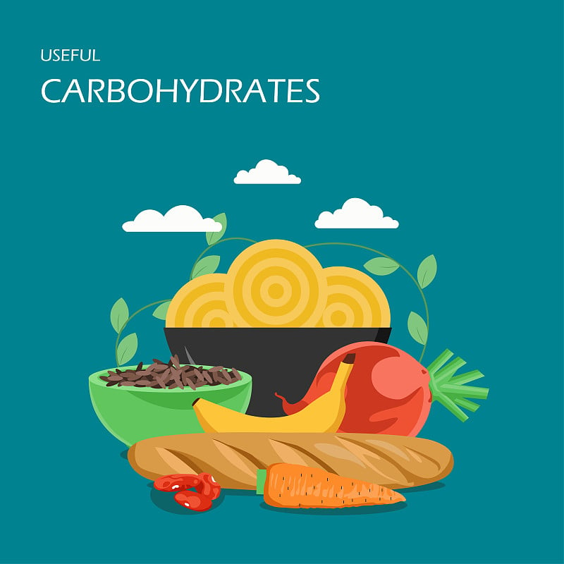 实用碳水化合物载体平面风格设计插图