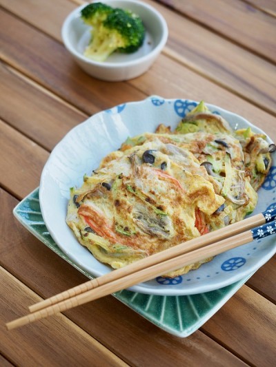 韩式鸡蛋蘑菇煎饼
