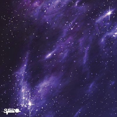 外太空插图与星云，星尘和闪亮的星星。向量