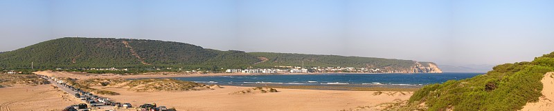 洛斯Caños德梅卡海滩的全景，加的斯