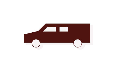 细线葬礼图标，灵车