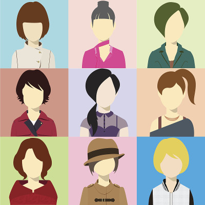 女性Avatar Flash Vector