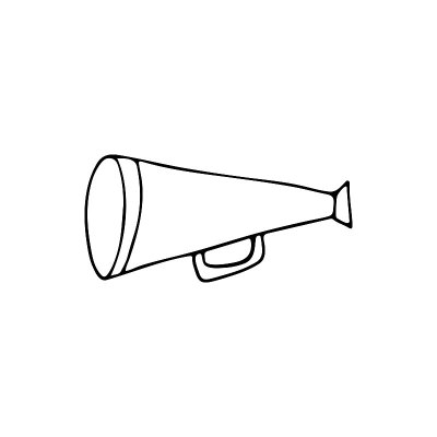 矢量涂鸦扩音器图标。手绘的扩音器图标在矢量。涂鸦负载扬声器图标矢量。