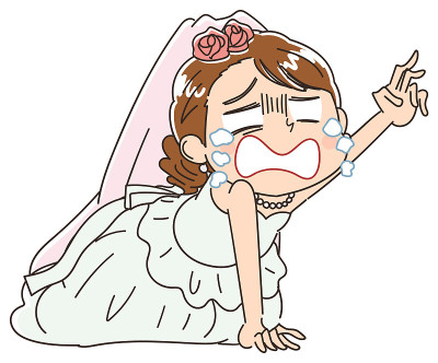 穿着婚纱的女人表达了她的感情。