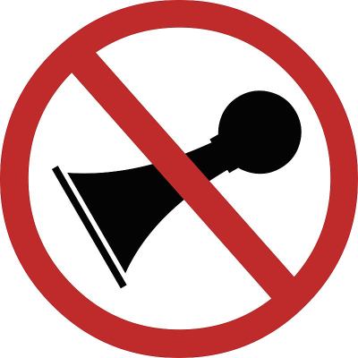 禁止发出汽车喇叭声和大声噪音的矢量图