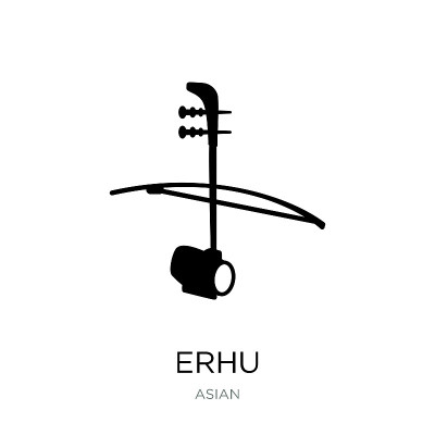 erhu icon vector on white background, erhu trendy 