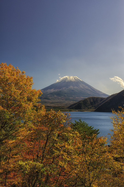 富士山冬季从元津湖