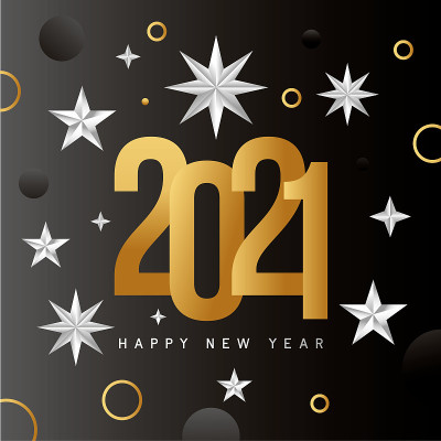 2021年用星星矢量设计新年快乐