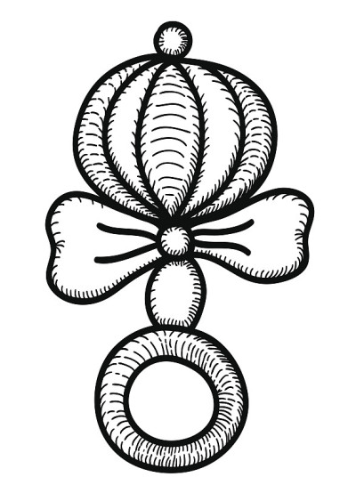 手绘婴儿拨浪鼓