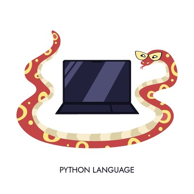 Python code language sign. Programming coding and 