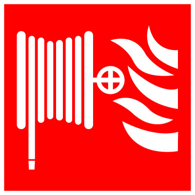 Fire Hose Reel Symbol Sign Isolate On White Backgr