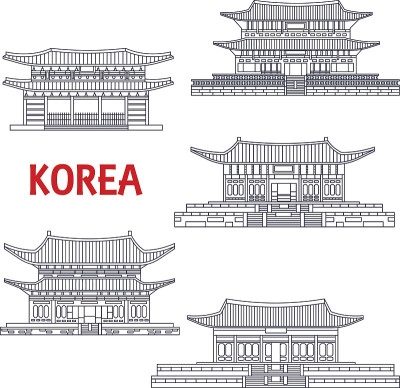 五座宏伟宫殿的韩国细线象征