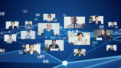 视频会议的概念。Telemeeting。Web会议。网络研讨会。