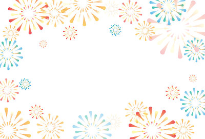 夏日贺卡伴着烟花满天。