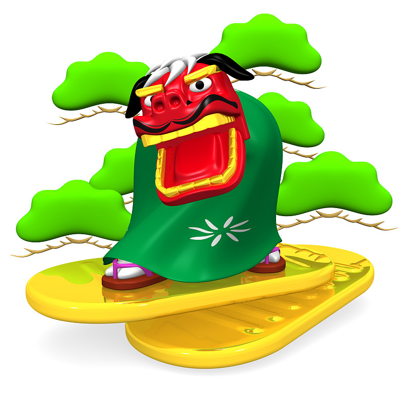 日本古钱币上的舞狮