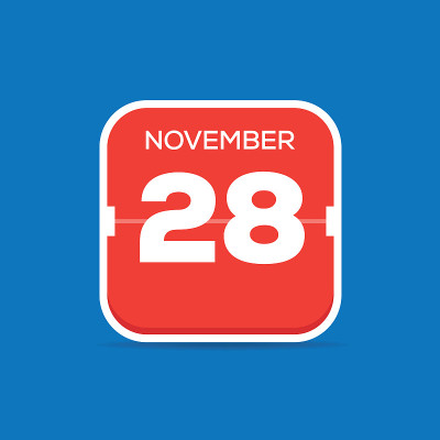 11月28日日历扁平图标