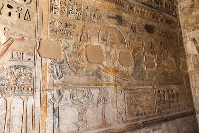 埃及象形文字在Medinet Habu神庙，卢克索，埃及