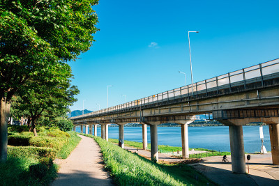 南阳州夏季汉江公园位于韩国桑培区