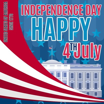 美国独立日白宫海报。平