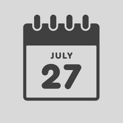 图标日日期7月27日，模板日历页