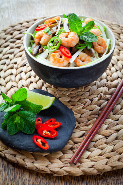 虾，米粉，亚洲食物