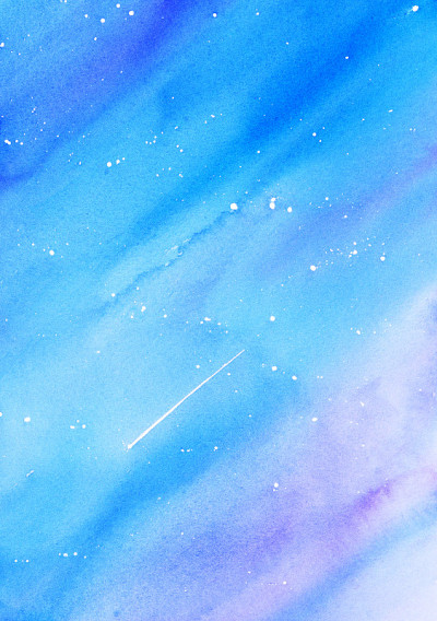 流星的水彩画。