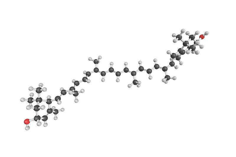 叶黄素的三维结构，叶黄素是一种叶黄素，是已知的600种自然产生的类胡萝卜素之一。叶黄素仅由植物合成，