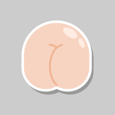 孤立。臀部矢量插图。后部的身体