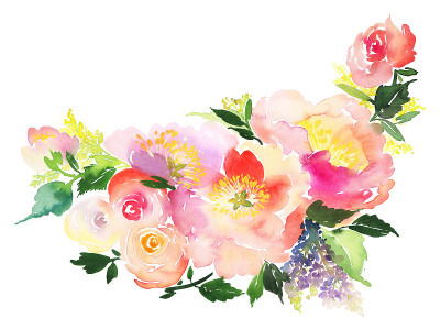 鲜花水彩插图