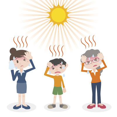 人们中暑，图片说明