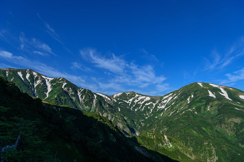 Mt.Yukikuradake Mt.Hachigadake,太。Korengesan在夏天