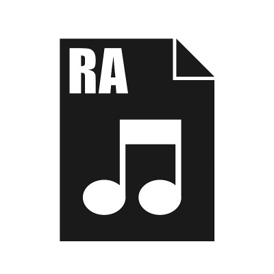 RA黑色文件图标，平面设计风格