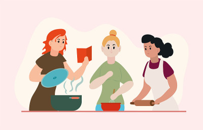 女人做饭字符