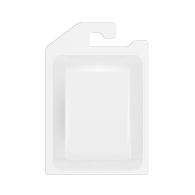 3D白色产品包装盒扭曲吸塑与悬挂槽