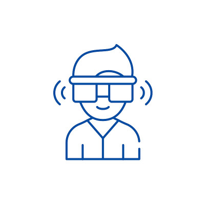 Virtual reality glasses line icon concept. Virtual