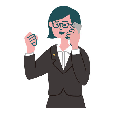 profession woman smartphone positive