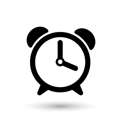 Alarm clock simple icon. Vector