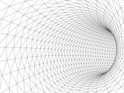 Wireframed hole. Vector abstract digital backgroun