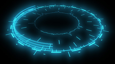 电子数字未来的外观，3d渲染