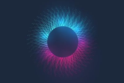 抽象的背景音乐。音乐波浪海报设计。声音飞行与抽象梯度线波，矢量概念