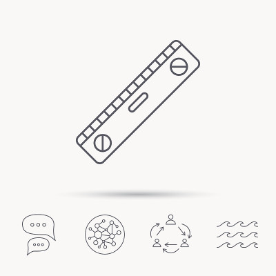 级工具图标。水平测量的信号。