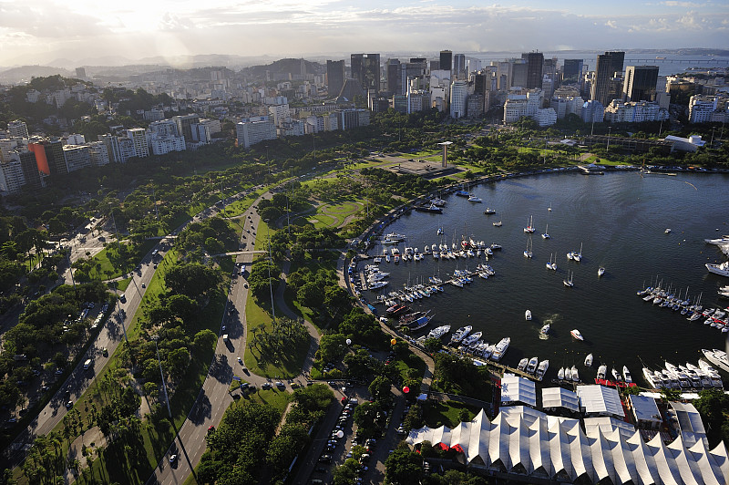 玛丽娜鸟瞰图，弗拉门戈公园，里约热内卢de Janeiro，巴西