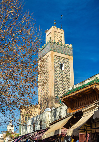 Fes Jdid尖塔，Fes三部分之一，摩洛哥