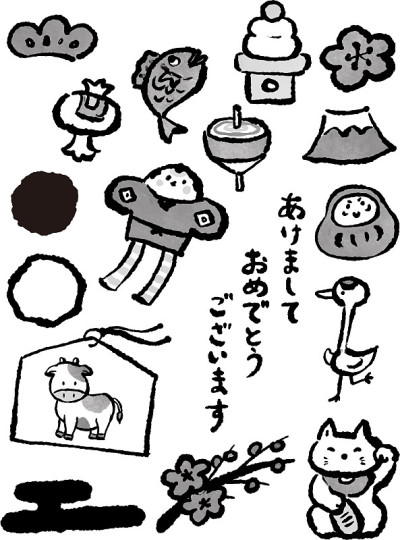 新年材料图标集