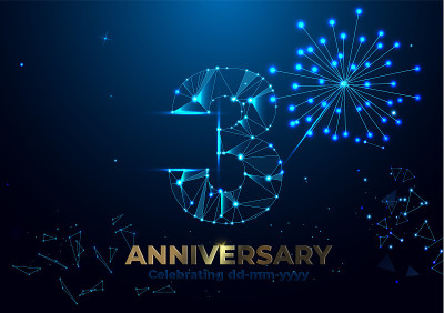 Anniversary 3. Geometric polygonal Anniversary gre