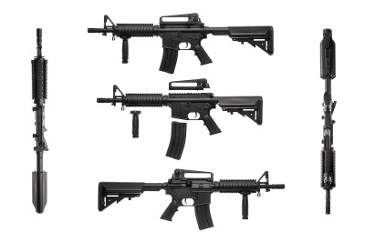 一个孤立的AR-15武器的大图