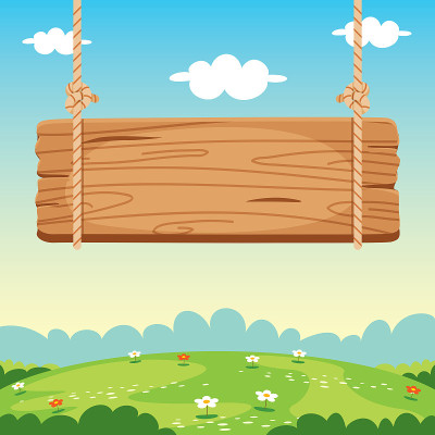 空白木标志板插图