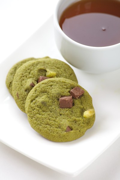 日本甜品和甜抹茶绿茶饼干
