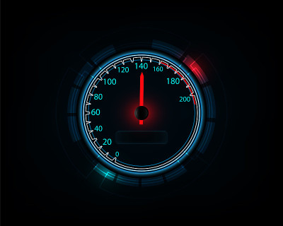 Blue abstract car speedometer background